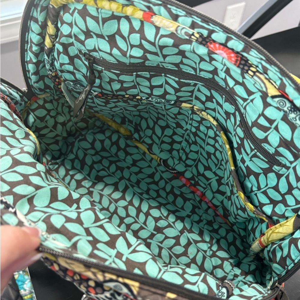 VERA BRADLEY Turn Lock Satchel Flower Shower Retired Quilted Cotton Bag - Picture 9 of 13